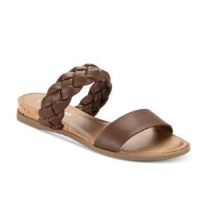 Sun Stone Womens 7 M Chocolate Brown Woven Strappy Flat Sandals NIB MA2